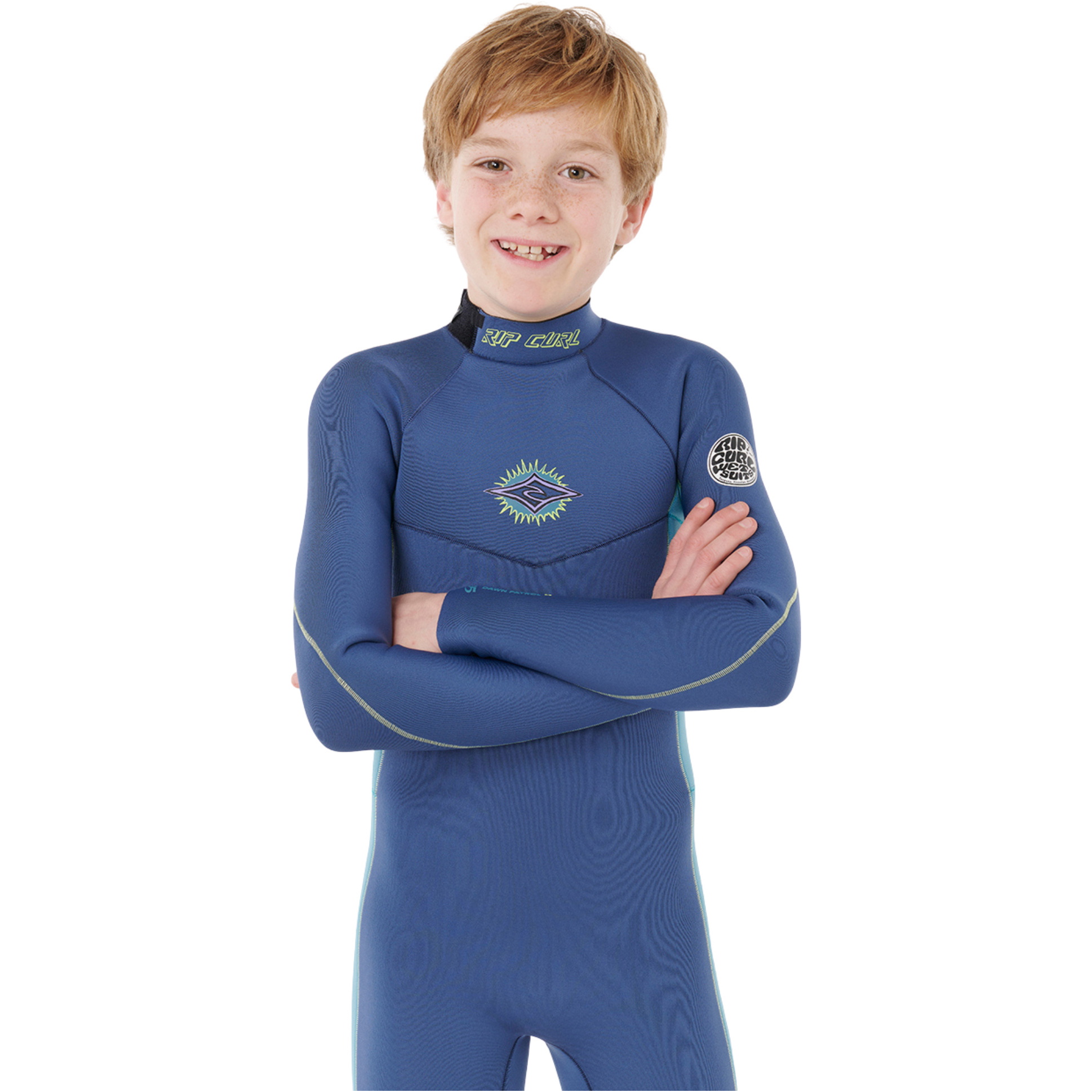 2026 Rip Curl Junior Dawn Patrol 2mm Back Zip Long Sleeve Spring Wetsuit 11EBSP - Light Navy